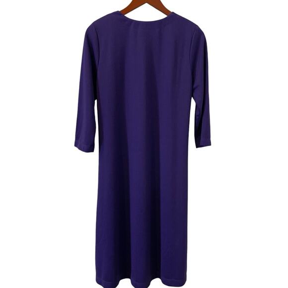 SUSAN GRAVER-Size Small-Knit-3/4 Sleeve Dress-Purple - Picture 9 of 9